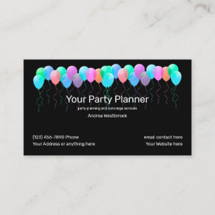 Carte De Visite Services de planification de fête cool