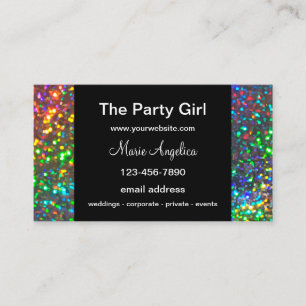 Carte De Visite Services de planification de fête Glitzy