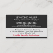 Carte De Visite Services de plastification (Dos)