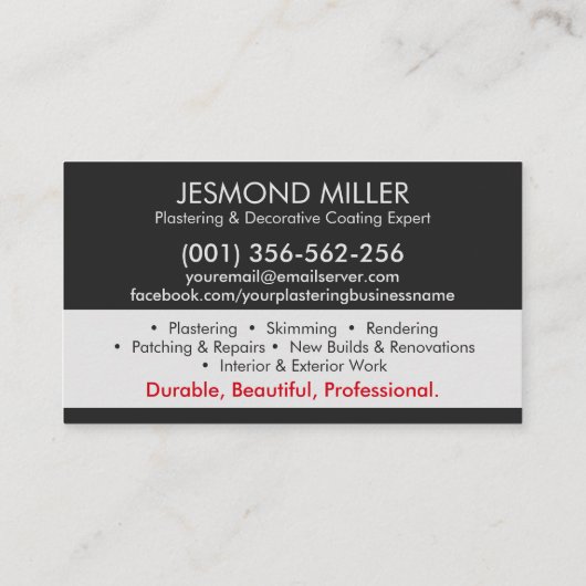 Carte De Visite Services de plastification (Dos)