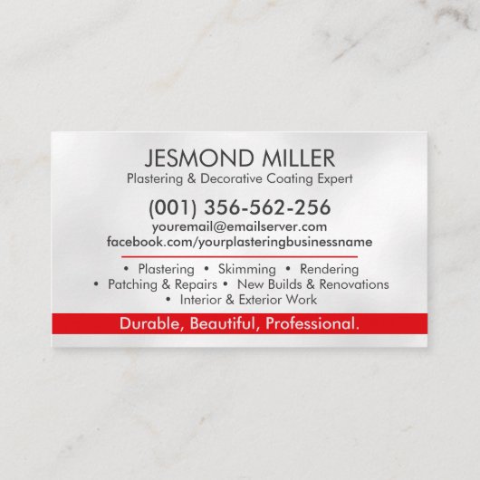 Carte De Visite Services de plastification (Dos)