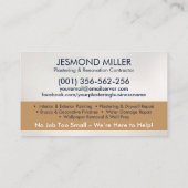 Carte De Visite Services de plastification et de peinture (Dos)