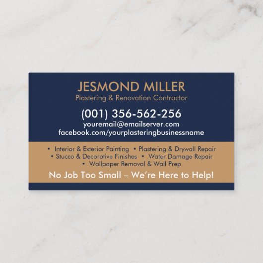 Carte De Visite Services de plastification et de peinture (Dos)