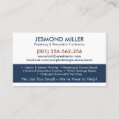 Carte De Visite Services de plastification et de peinture (Dos)