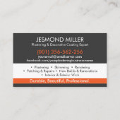 Carte De Visite Services de plâtrage (Dos)