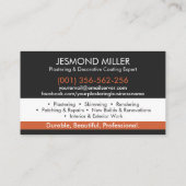 Carte De Visite Services de plâtrage (Dos)