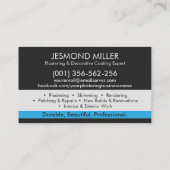 Carte De Visite Services de plâtrage (Dos)