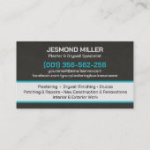Carte De Visite Services de plâtrage professionnels modernes pour  (Dos)