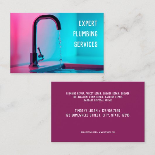 Carte De Visite Services de plomberie (Devant / Derrière)