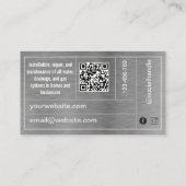 Carte de visite services de plomberie Chrome Métal (Dos)