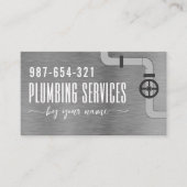 Carte de visite services de plomberie Chrome Métal (Devant)