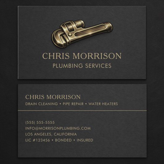 Carte De Visite Services de plomberie Clé Professionnel