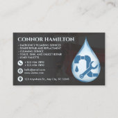 Carte De Visite Services de plomberie d'urgence moderne Cool Bleu (Devant)