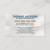 Carte De Visite Services de plomberie et de carrelage (Dos)