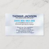 Carte De Visite Services de plomberie et de carrelage (Dos)