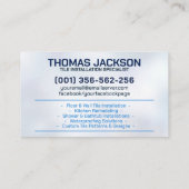 Carte De Visite Services de plomberie et de carrelage (Dos)