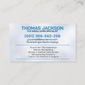 Carte De Visite Services de plomberie et de carrelage (Dos)