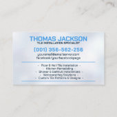 Carte De Visite Services de plomberie et de carrelage (Dos)