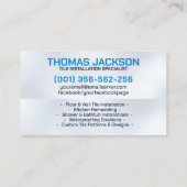 Carte De Visite Services de plomberie et de carrelage (Dos)