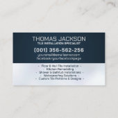 Carte De Visite Services de plomberie et de carrelage (Dos)