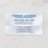 Carte De Visite Services de plomberie et de carrelage (Dos)