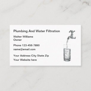 Carte De Visite Services de plomberie et de filtration d'eau