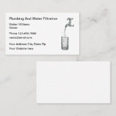 Carte De Visite Services De Plomberie Et De Filtres D'Eau (Devant / Derrière)
