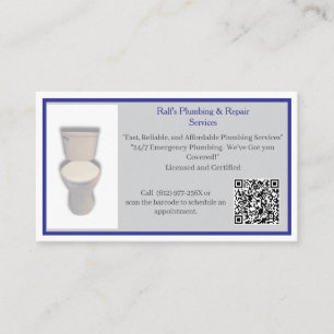 Carte De Visite Services de plomberie Grey Plumber Toilette