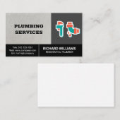Carte De Visite Services de plomberie | Icône de tuyau fui de clé  (Devant / Derrière)