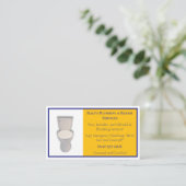 Carte De Visite Services de plomberie jaune et bleu (Debout devant)