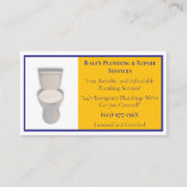 Carte De Visite Services de plomberie jaune et bleu (Devant)