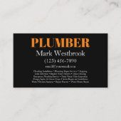 Carte De Visite Services de plomberie moderne en gras (Devant)