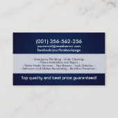 Carte De Visite Services de plomberie professionnels (Dos)