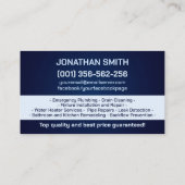 Carte De Visite Services de plomberie professionnels  (Dos)