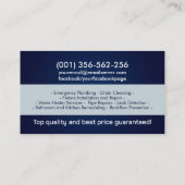 Carte De Visite Services de plomberie professionnels (Dos)