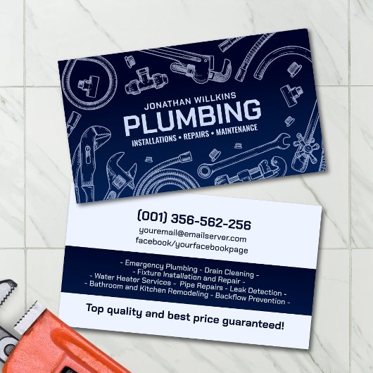 Carte De Visite Services de plomberie professionnels 