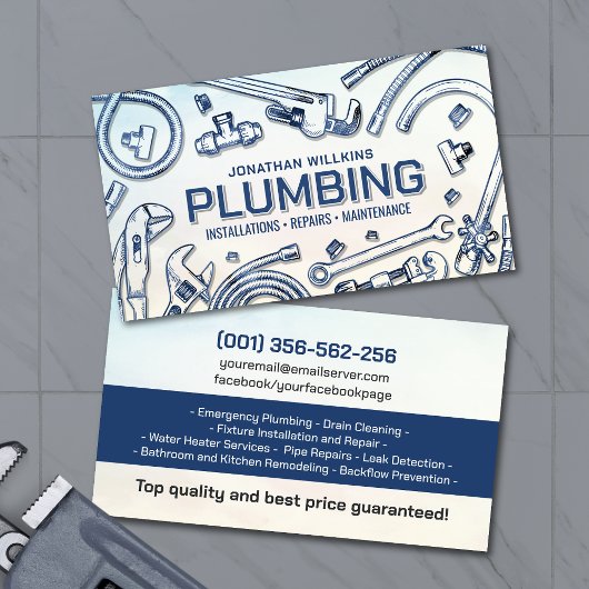 Carte De Visite Services de plomberie professionnels