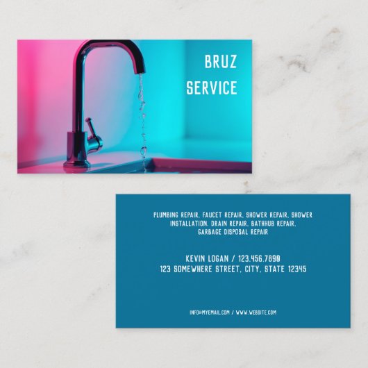 Carte De Visite Services de plombier (Devant / Derrière)