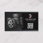Carte De Visite Services de pneus modernes | Noir (Dos)