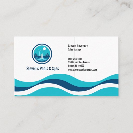 Carte De Visite Services de pool et de Spa (Devant)