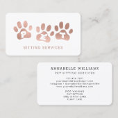 Carte De Visite Services de pose de animaux de compagnie Rose Gold (Devant / Derrière)