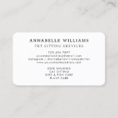 Carte De Visite Services de pose de animaux de compagnie Rose Gold (Dos)