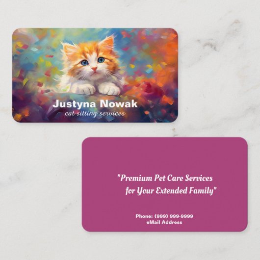 Carte De Visite Services de pose de chats (Devant / Derrière)