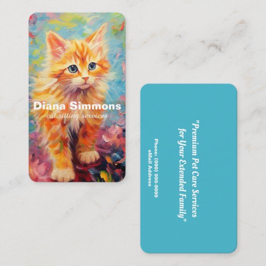 Carte De Visite Services de pose de chats (Devant / Derrière)