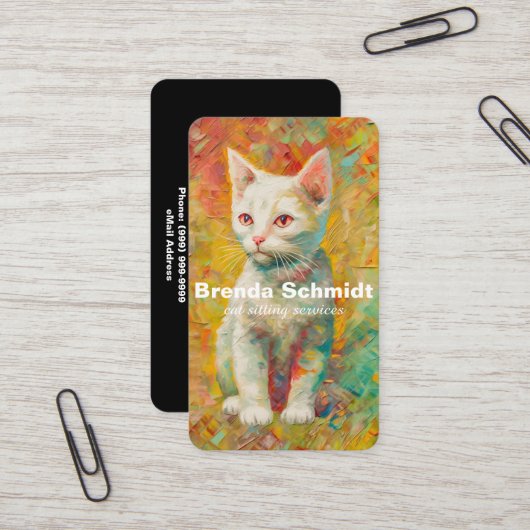 Carte De Visite Services de pose de chats (Devant/Arrière en situation)
