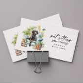 Carte De Visite Services de pose pour animaux Aquarelle QR Code