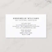 Carte De Visite Services de pose pour animaux de compagnie Rose Go (Dos)