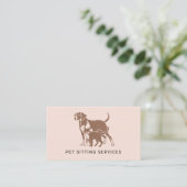 Carte De Visite Services de pose pour animaux de compagnie Rose Go (Debout devant)
