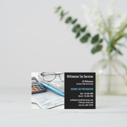 Carte De Visite Services de préparation de l'impôt sur le revenu (Debout devant)