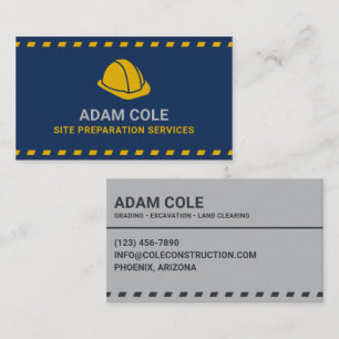 Carte De Visite Services de préparation de site Casque bleu foncé